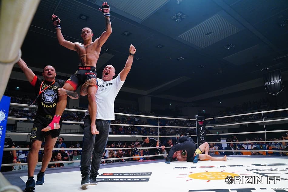 Luiz Killer mostrou toda a sua qualidade no Rizin FF, no Japão, sob os comandos de Wanderlei Silva e André Dida (Foto: Divulgação/Rizin FF)