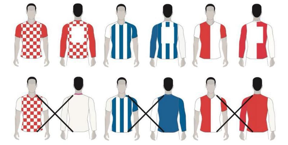 Uefa muda regras e proíbe costas 'lisas' em camisas listradas para times e seleções