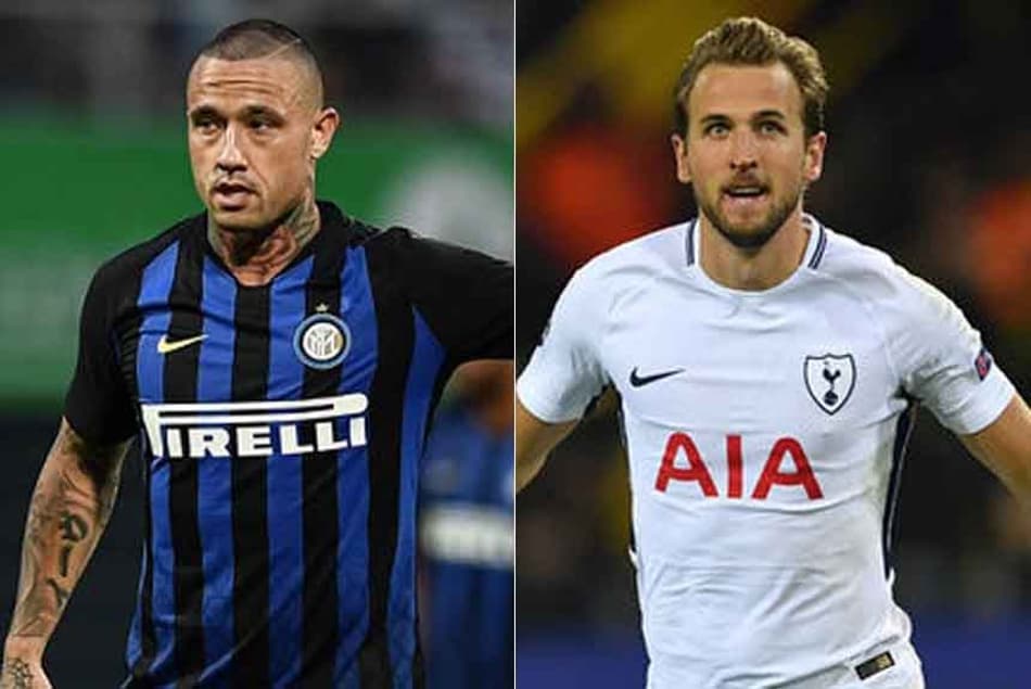 Montagem - Nainggolan (Internazionale) e Harry Kane (Tottenham)