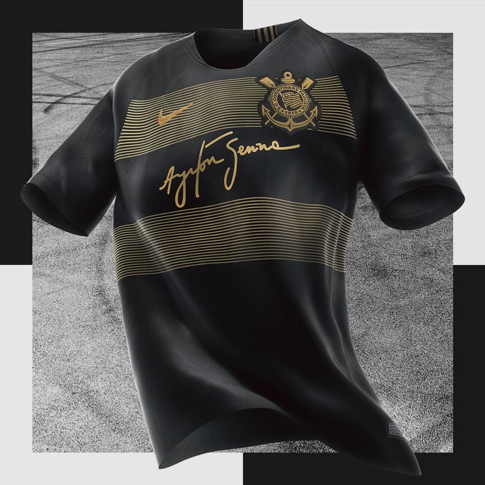 Nike e Corinthians homenageiam legado eterno de Ayrton Senna em novo terceiro uniforme do clube