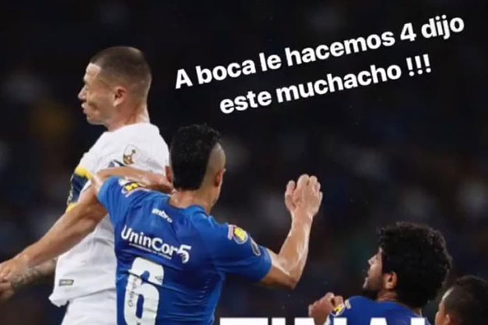 Atacante do Boca Juniors tira sarro de Egídio nas redes sociais