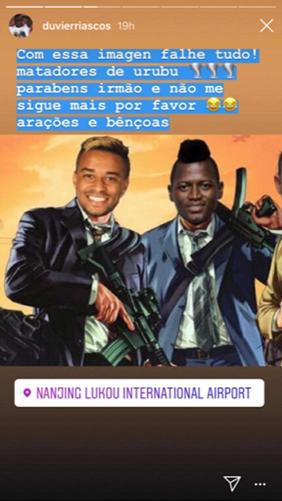 Da China, ex-vascaínos Riascos e Rafael Silva provocam o Flamengo