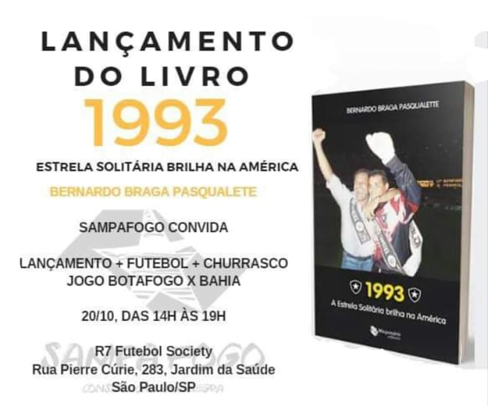 Livro sobre o título do Botafogo na Copa Conmebol será lançado em SP