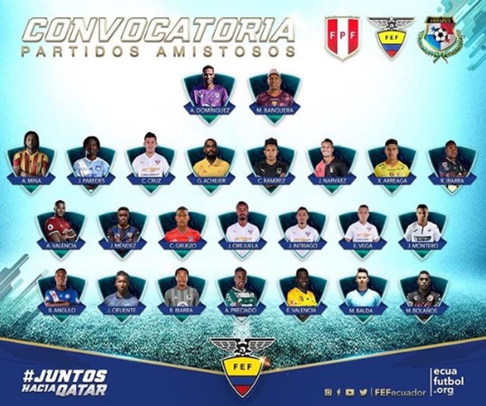 Equador divulga convocação para amistosos sem gringos do Brasil