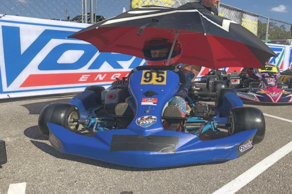 Revelação no kart, Enzo Vidmontiene sobe no pódio do Florida Winter Tour após prova quase sem freios