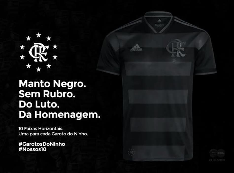 Flamengo terá luto na camisa durante o ano; torcida pede camisa preta e faz desenhos