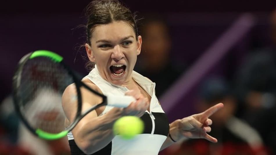 Simona Halep no WTA Premier de Dubai em 2019