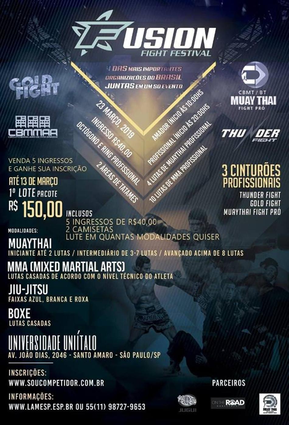 Fusion Fight abre inscrições de Jiu-Jitsu e Muay Thai em São Paulo