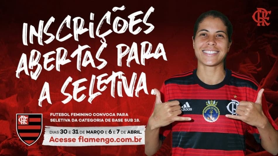Inscrições abertas para seletivas do time feminino sub-18 do Flamengo