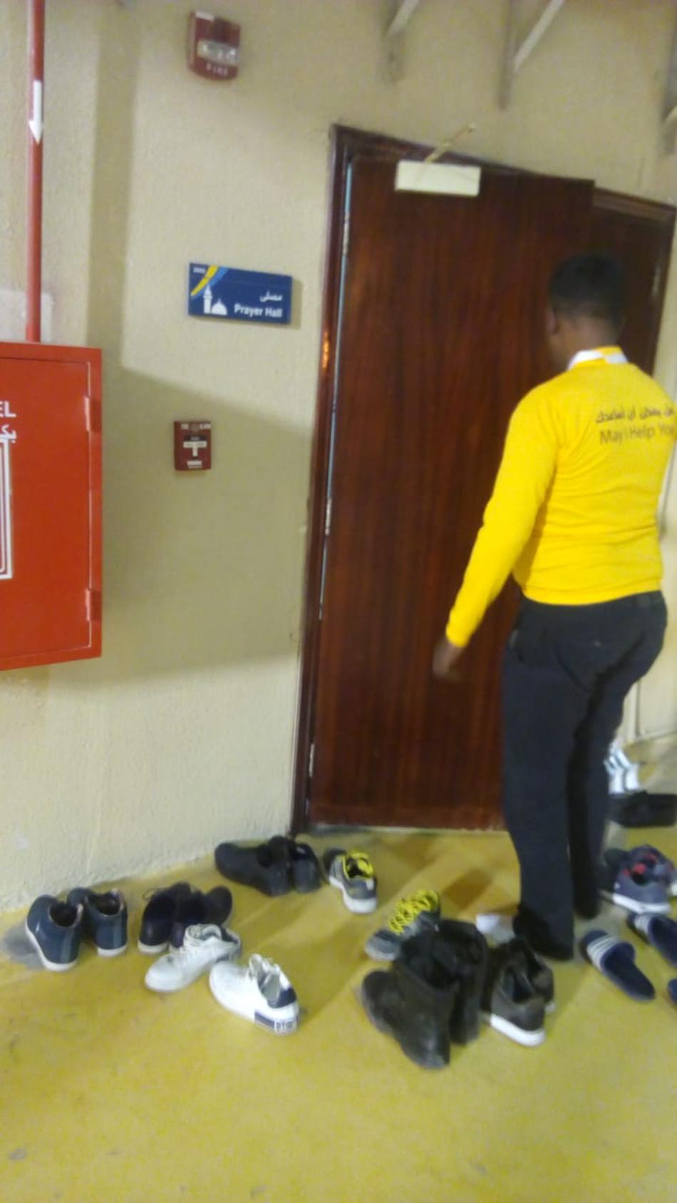 Uma das salas de oração no estádio do Al-Gharafa