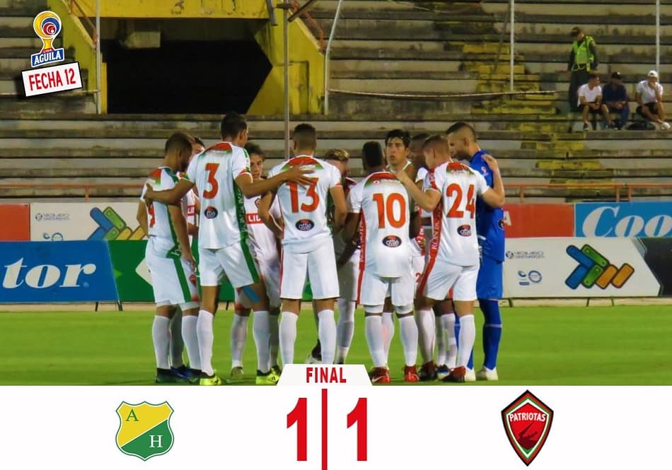 Empate entre Hulia e Patriotas marca a abertura da 12ª rodada do Colombiano