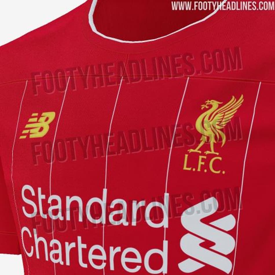 Nova camisa 1 do Liverpool terá listras brancas e detalhes em dourado; confira
