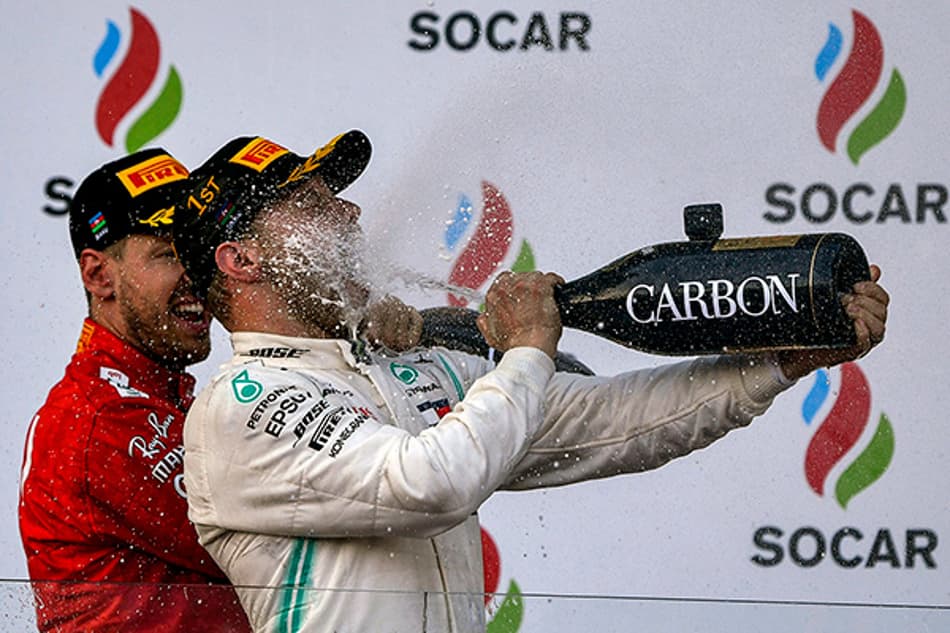 Valtteri Bottas comemora sua quinta vitória e sua redenção em Baku