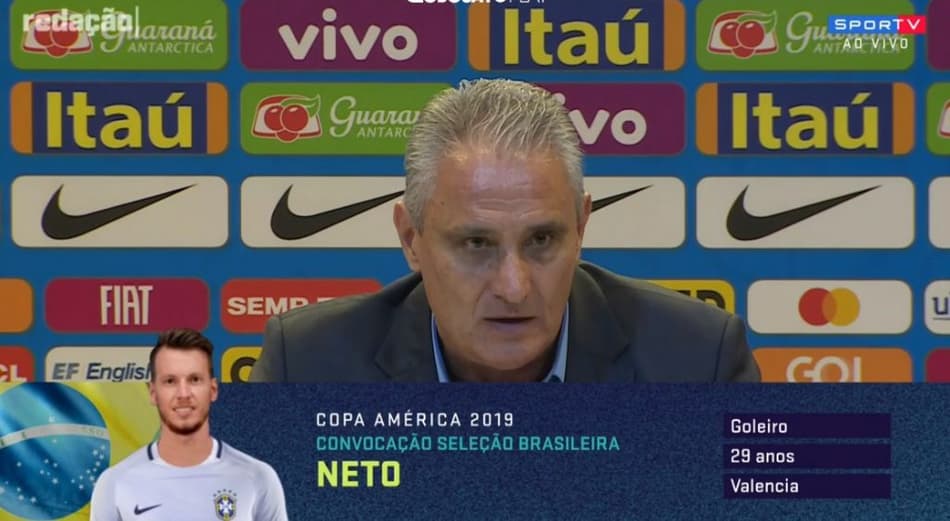 Sportv comete gafe e ‘escala’ Neto entre convocados para Copa América