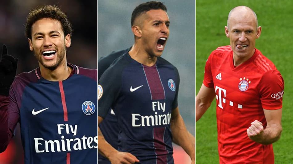 Mais um dia agitado no mercado de transferências do futebol internacional. E novamente, jogadores brasileiros aparecem como destaque, já que o Real Madrid ainda não desistiu de Neymar e Marquinhos pode ir para a Juventus. Outro que também esquentou o mercado foi Robben, que é cobiçado pelo Leicester, da Premier League. Confira o resumão do dia no vaivém do futebol internacional do LANCE!