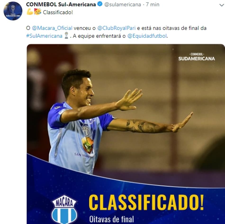 Conmebol comete gafe ao anunciar time classificado na Sul-Americana