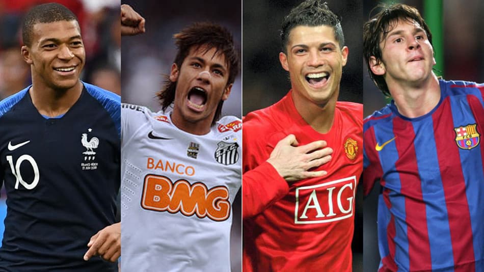 Mbappé supera Messi e CR7 ao atingir 100 gols aos 20 anos