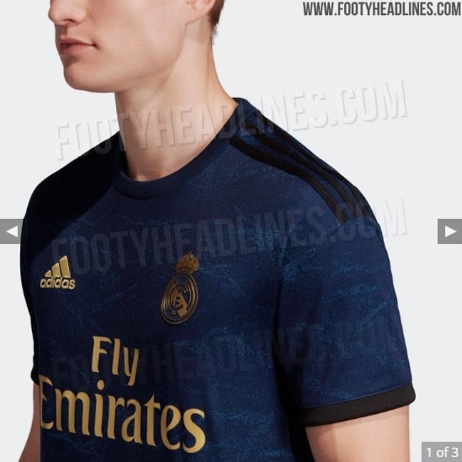 Em azul, preto e dourado: Nova camisa 2 do Real Madrid tem fotos publicadas