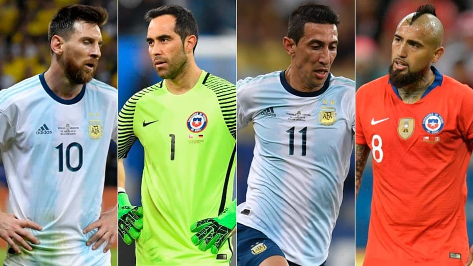 Onde estão os jogadores de Chile e Argentina da Copa América-16