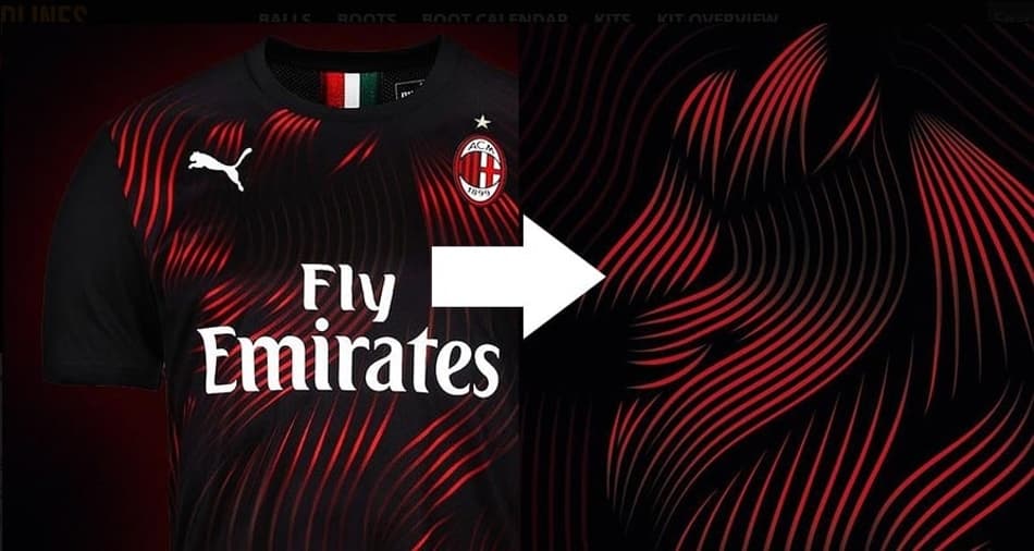 Parece aleatório, mas não é: Nova camisa 3 do Milan tem desenho de ‘diabo’ escondido
