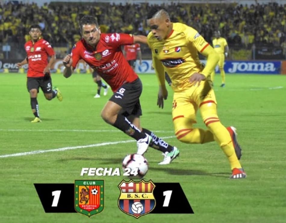 Cuenca e Barcelona de Guayaquil abrem 23ª rodada do Equatoriano com empate