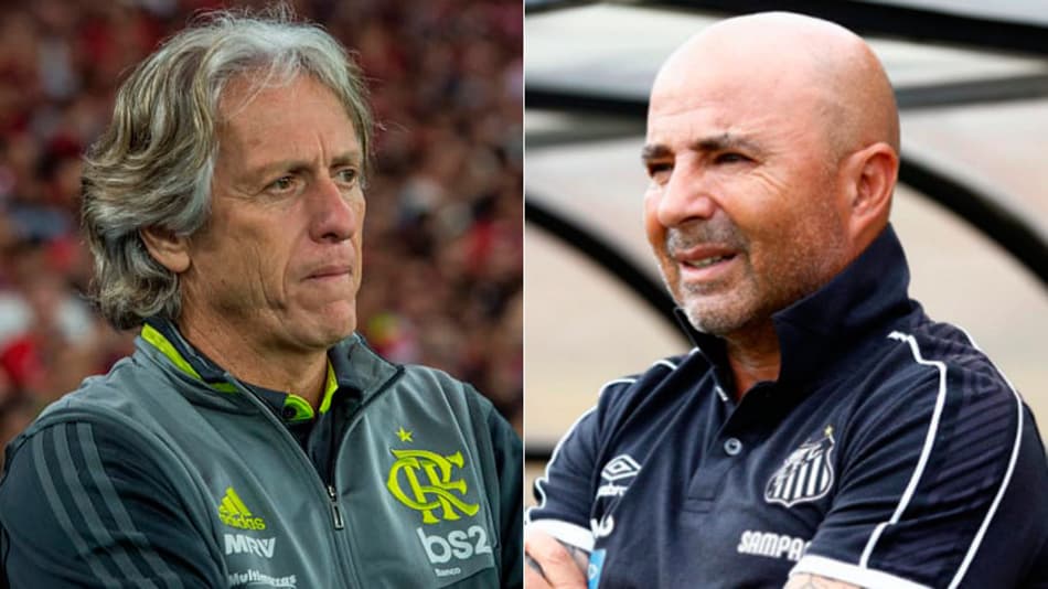 Idolatrados pelas torcidas, enérgicos e ‘cobradores’: Jesus e Sampaoli no comando de Flamengo e Santos