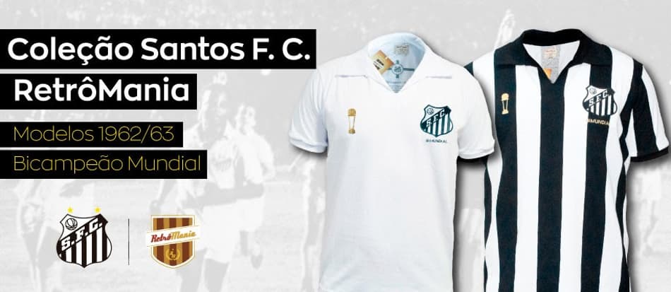 Santos lança camisas retrô que remetem ao bicampeonato mundial