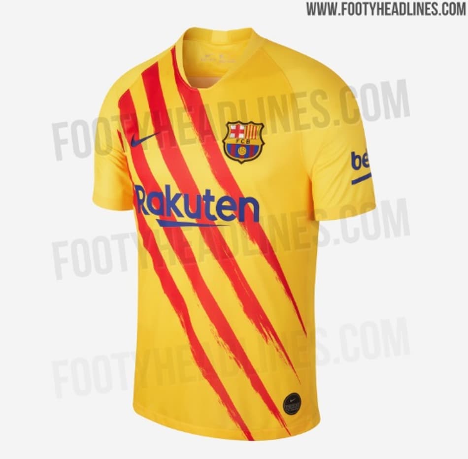 Nova camisa 4 do Barcelona, inspirada na bandeira da Catalunha, tem fotos vazadas
