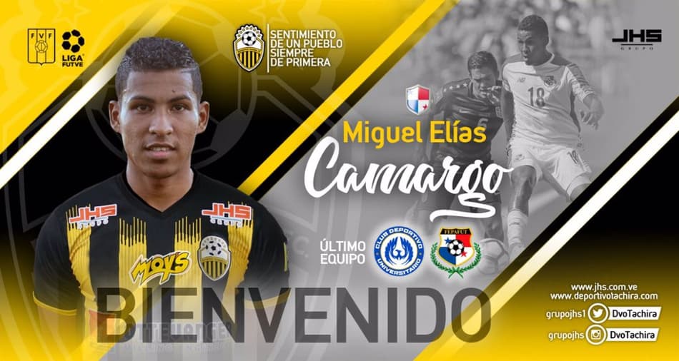 Meio-campista Miguel Camargo reforça o Deportivo Táchira