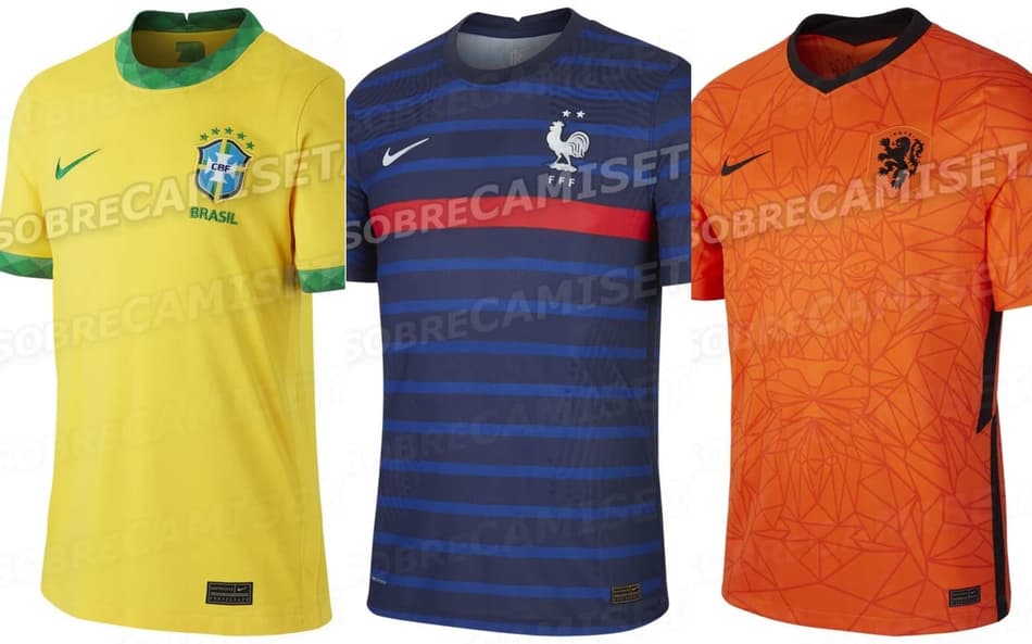 Novas camisas de 12 seleções são antecipadas por site; confira os uniformes