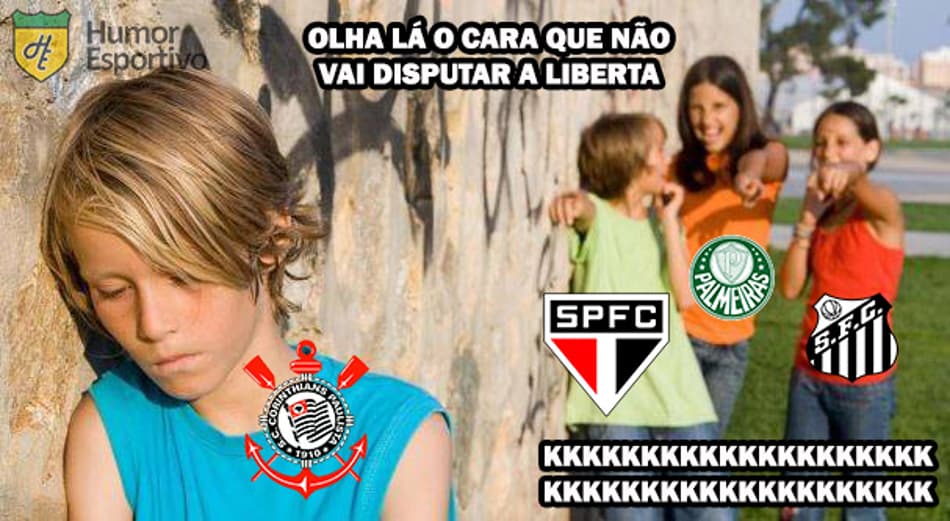 Ausência do Corinthians na Libertadores vira piada para os rivais na web