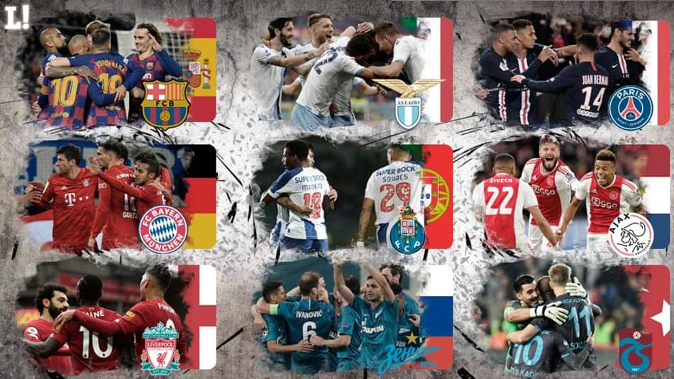 Os campeonatos europeus estão suspensos! Quem seriam os campeões caso os torneios acabassem hoje?
