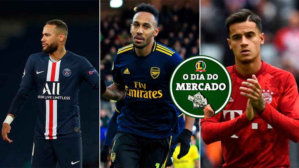O dia do mercado: Disputa por Aubameyang, novela entre Neymar e PSG e interesse italiano por Coutinho