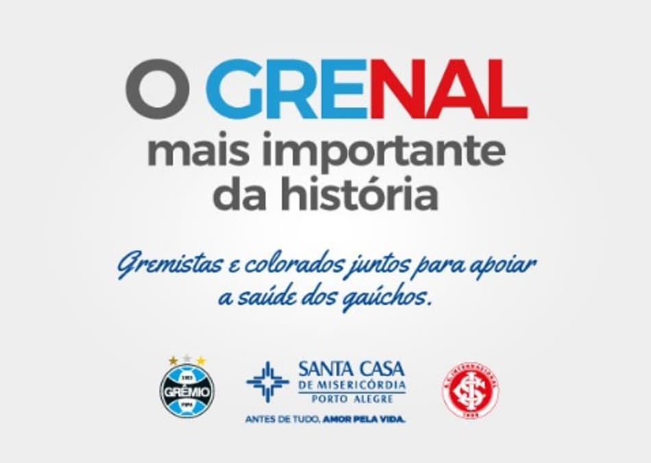 Grêmio e Inter lançam campanha para ajudar a Santa Casa-RS
