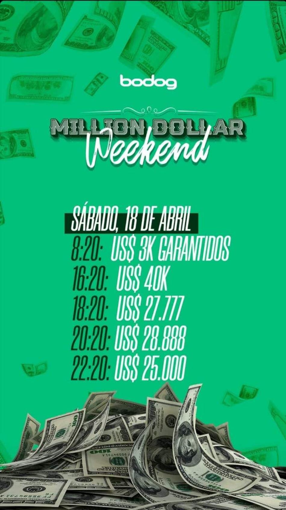 Fim de semana especial do Bodog tem cinco torneios neste sábado (18)