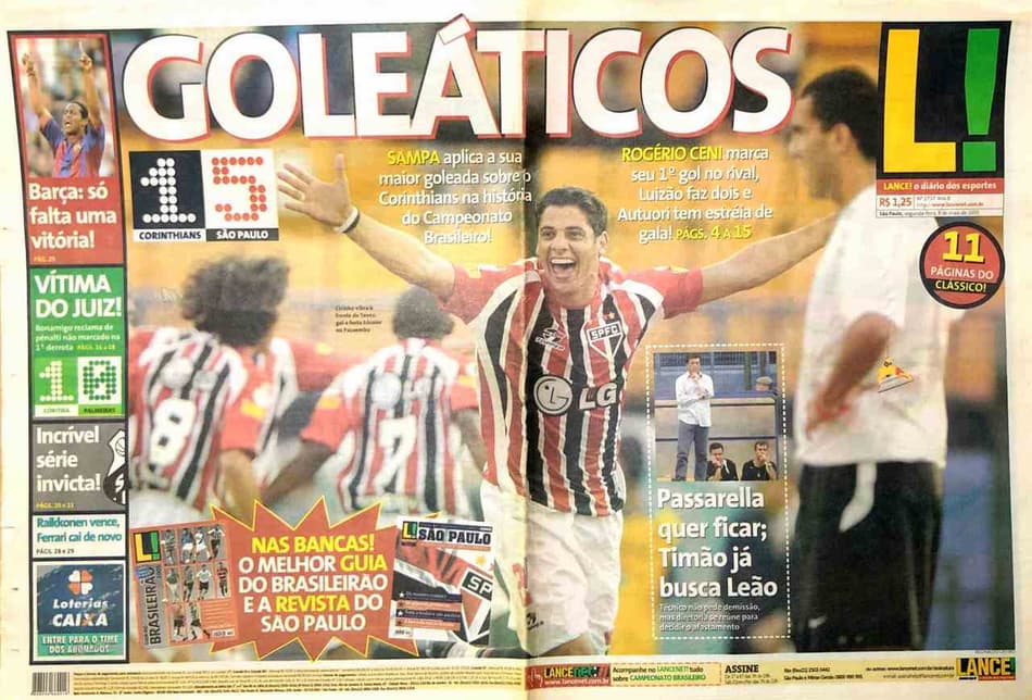 Há 15 anos, São Paulo fez 5 a 1 no Corinthians: relembre cobertura do L!
