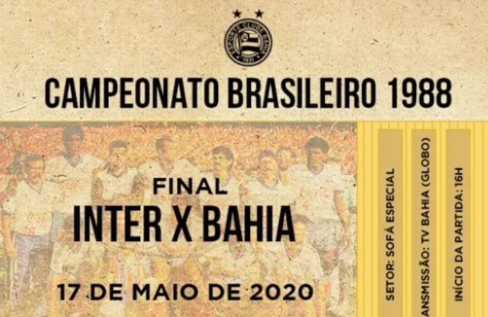 Bahia ultrapassa a marca de 3 mil ingressos vendidos para a reprise do bicampeonato do Brasileirão