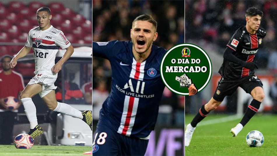 Dia do Mercado: Antony de malas prontas para a Europa, Icardi fica na França, Havertz é cobiçado…