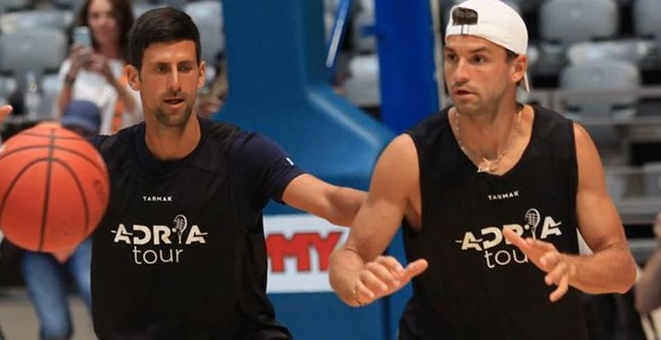 Djokovic se diverte em jogo de basquete com Dimitrov, Zverev, Cilic e Coric