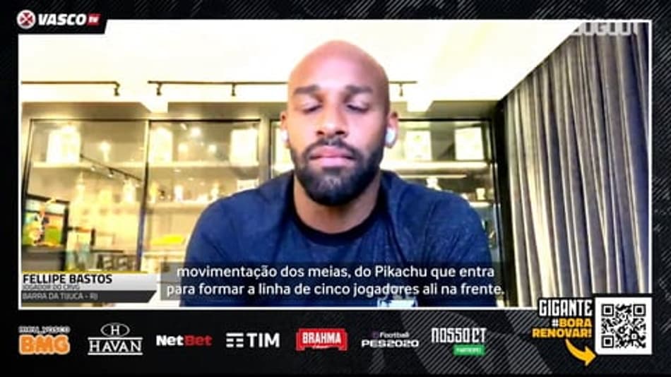 VÍDEO: Fellipe Bastos elogia estilo do Vasco sob o comando de Ramon
