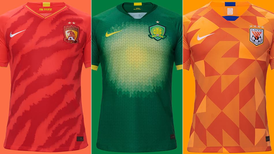 Só camisa fera! Times do Campeonato Chinês lançam uniformes ousados; veja em galeria