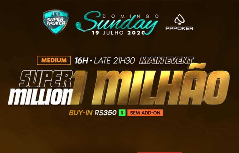 Liga SuperPoker faz Super Million de R$ 1 milhão garantido neste domingo