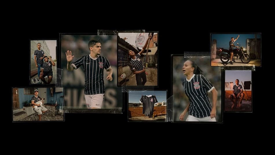 Veja imagens da nova camisa listrada do Corinthians em homenagem a 1990