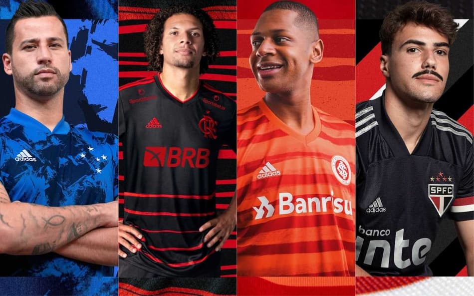 Veja fotos das novas camisas 3 de Cruzeiro, Flamengo, Inter e São Paulo