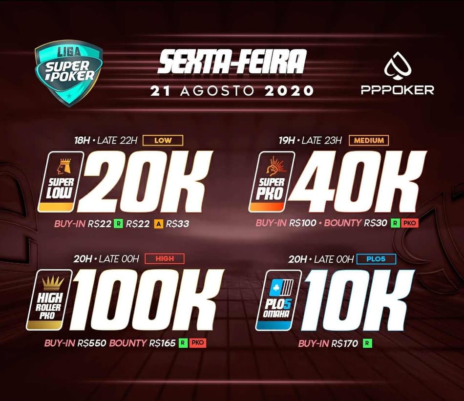 Liga SuperPoker: torneio de Hold’em, Omaha e PKOs agitam a sexta-feira