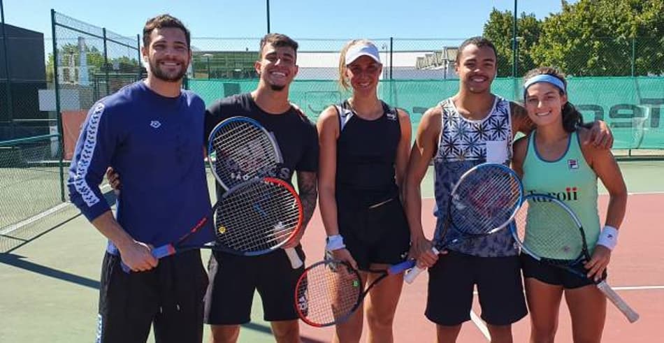 adadores participam de último treino de tenistas brasileiros em Rio Maior