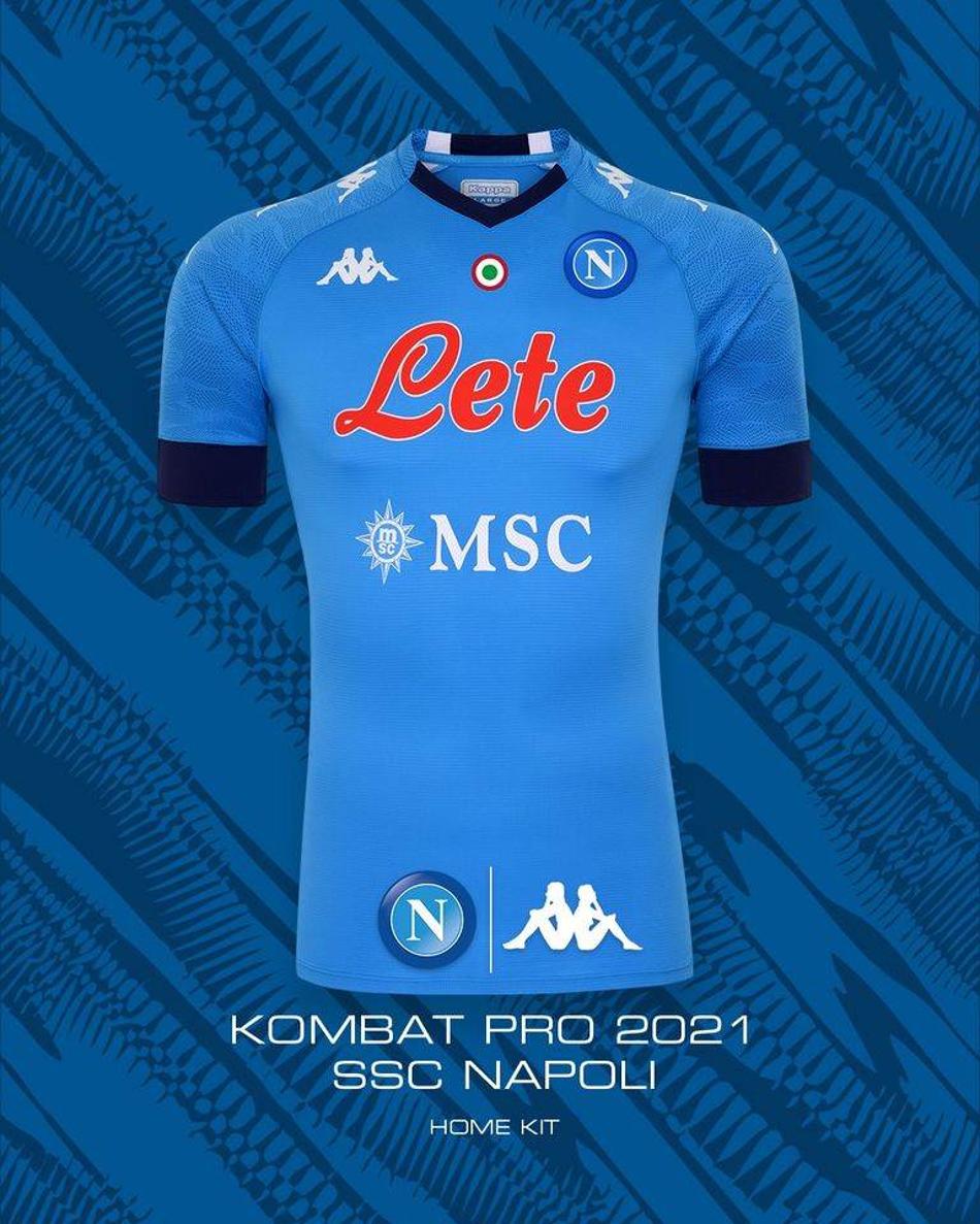 Primeira camisa do Napoli para 2020/21 mantém o tradicional azul claro do clube do Sul da Itália
