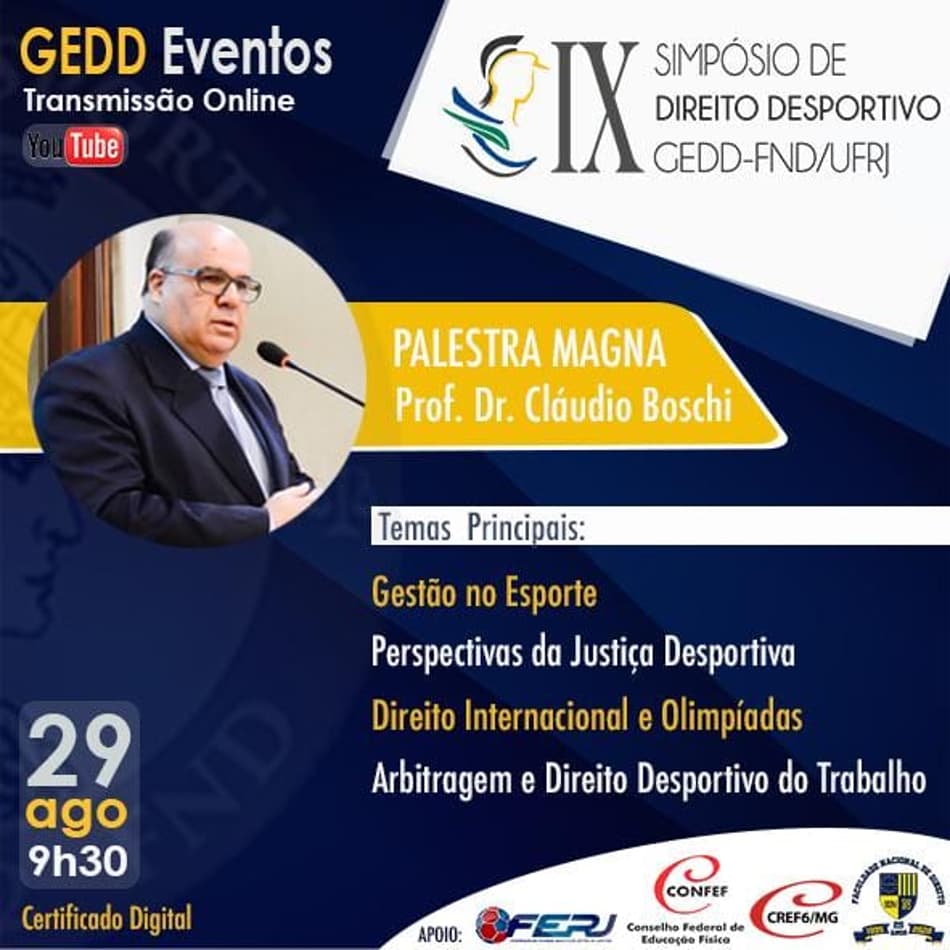 UFRJ realiza IX Simpósio de Direito Desportivo com especialistas
