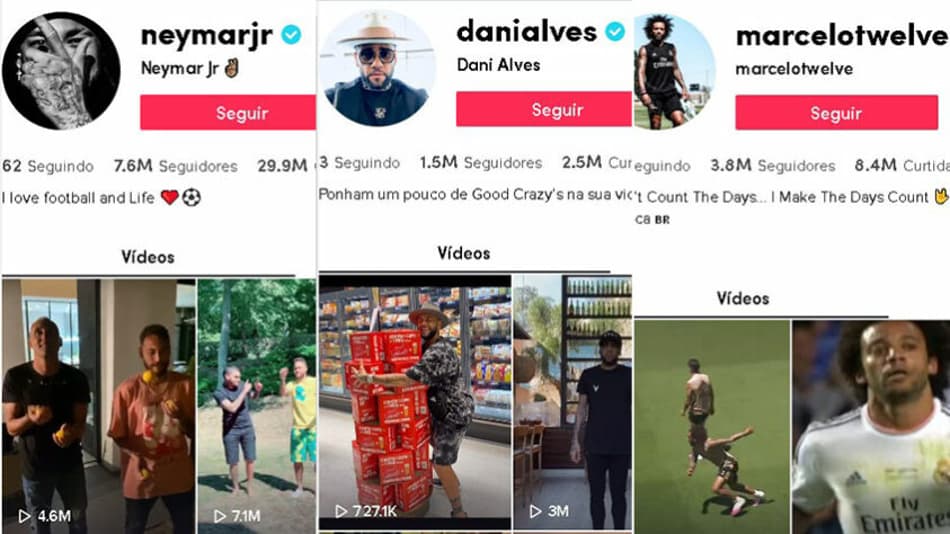 Fora de Campo: Veja os jogadores que fazem sucesso no Tik Tok