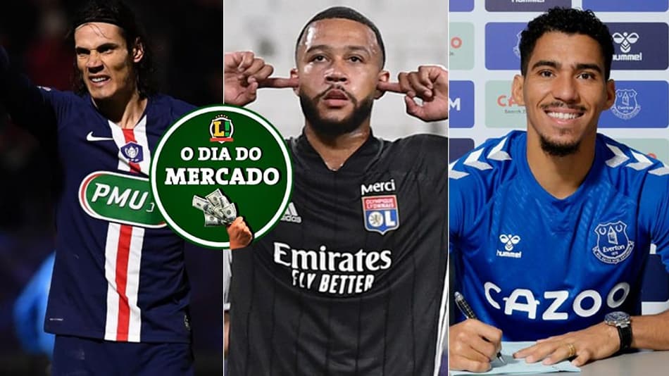 O dia do mercado: Cavani na mira de gigante da Europa, Depay próximo do Barcelona, Allan assina com o Everton…